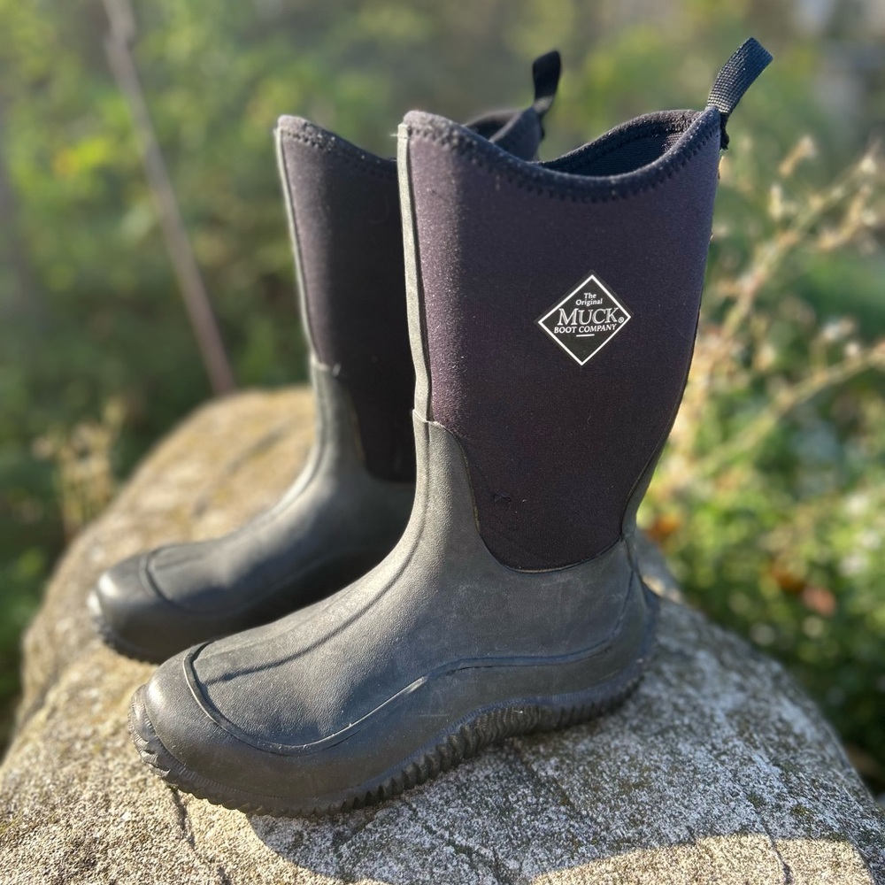 Kids Hale Muck Boots, Kids Size 4, Gently Used Condition, Black Boots for Kids